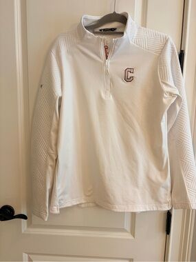 Levelwear Charleston 1/4 Zip Pullover White Quilted Sleeve Size XL